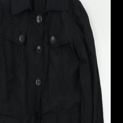 k Womens Black   Jacket Coat Size 10