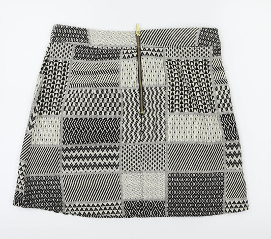 papaya  Womens Black Argyle/Diamond  A-Line Skirt Size 12