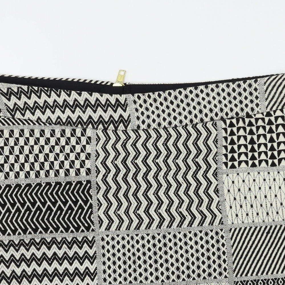 papaya  Womens Black Argyle/Diamond  A-Line Skirt Size 12