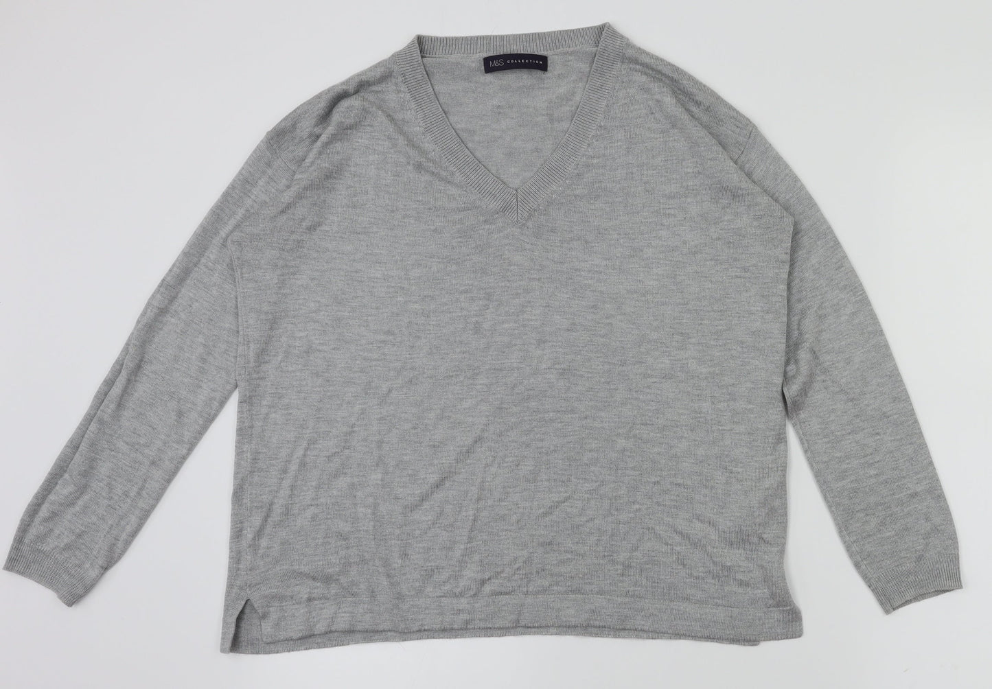 m&s Womens Grey   Basic T-Shirt Size S