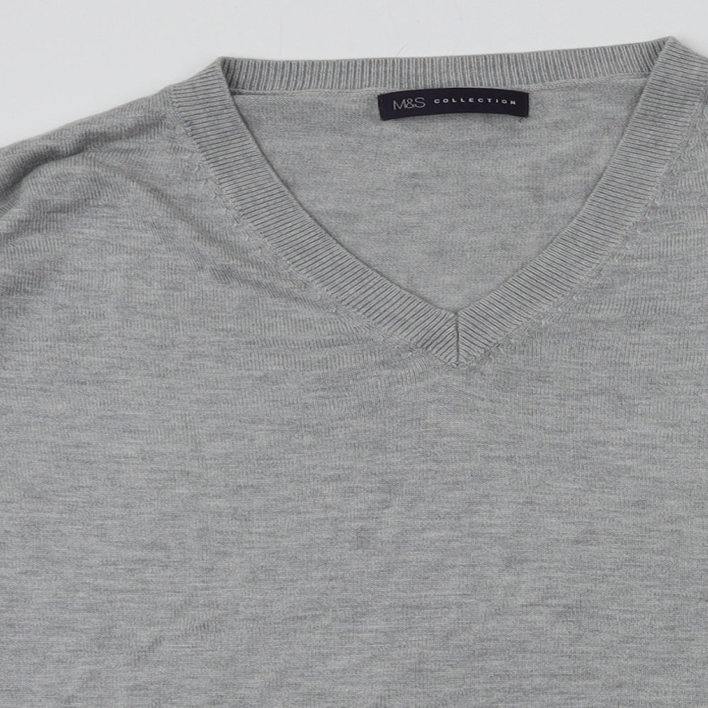 m&s Womens Grey   Basic T-Shirt Size S