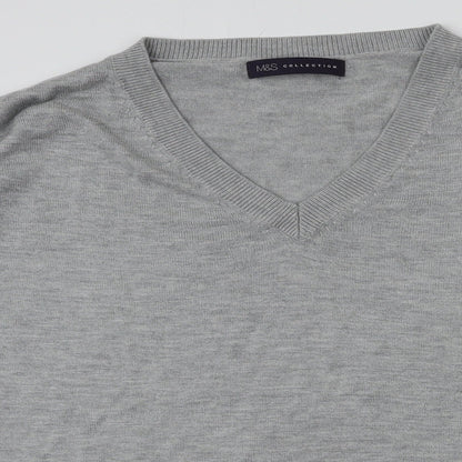 m&s Womens Grey   Basic T-Shirt Size S