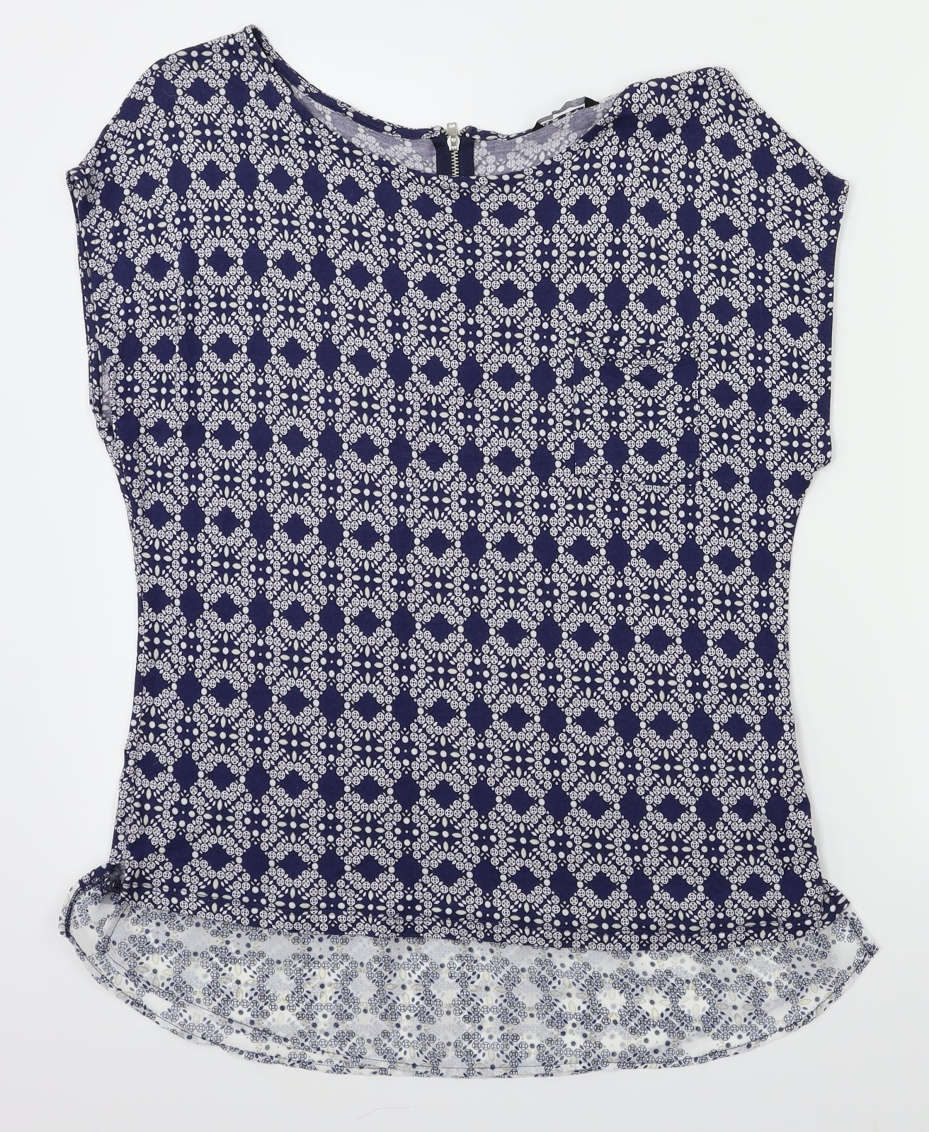 Womens UK Size 12 M&Co Blue Basic T-Shirt