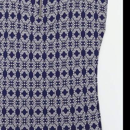 Womens UK Size 12 M&Co Blue Basic T-Shirt