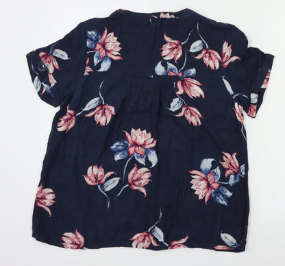 Womens UK Size 12 Preworn Blue Basic T-Shirt