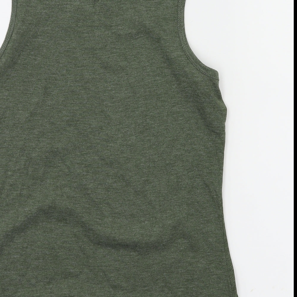 F&F Womens Green Animal Print  Basic T-Shirt Size XS