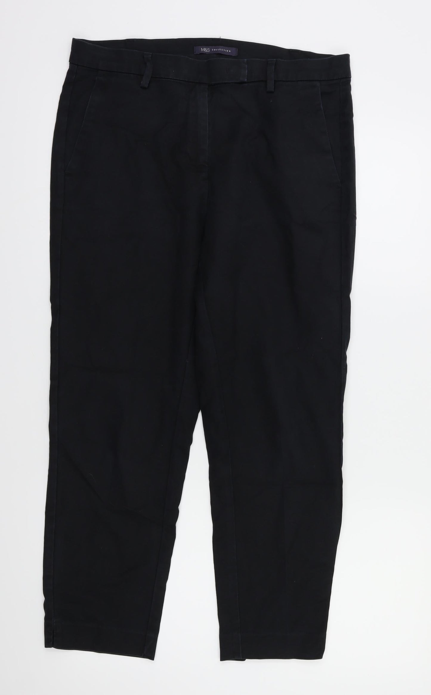 M&S Womens Black   Trousers  Size 12 L25 in