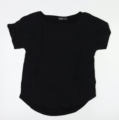 Womens UK Size XS Body Flirt Black Basic T-Shirt