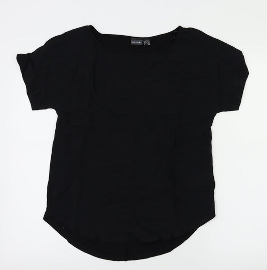 Womens UK Size XS Body Flirt Black Basic T-Shirt