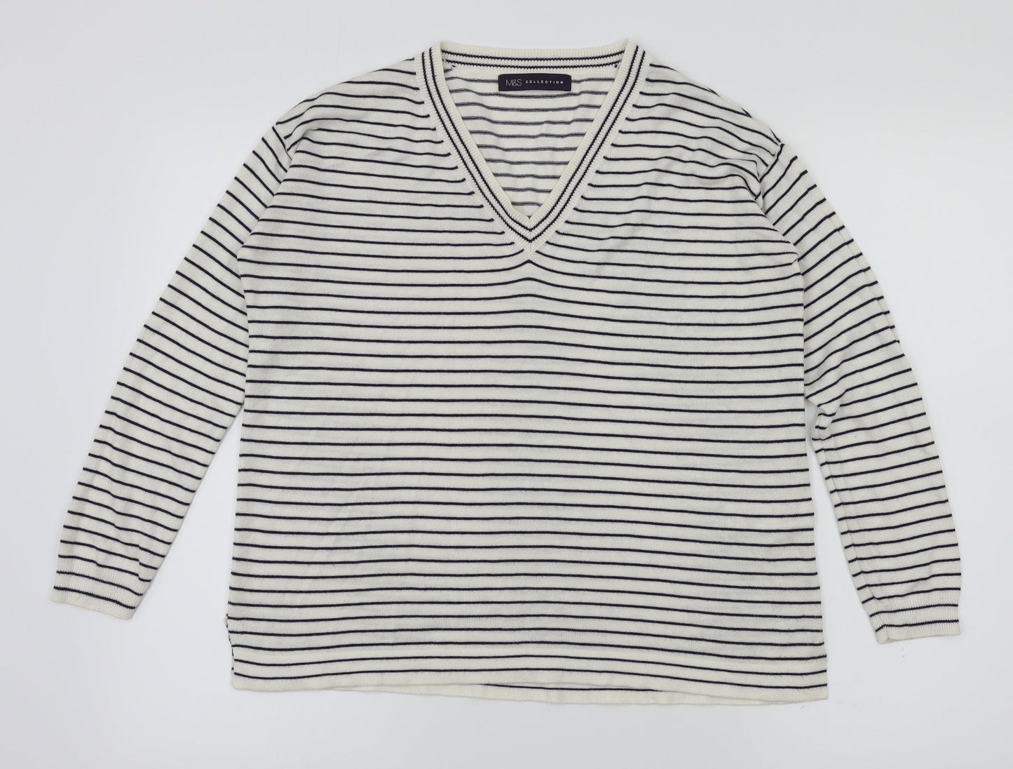 Womens UK Size S M&S White Basic T-Shirt
