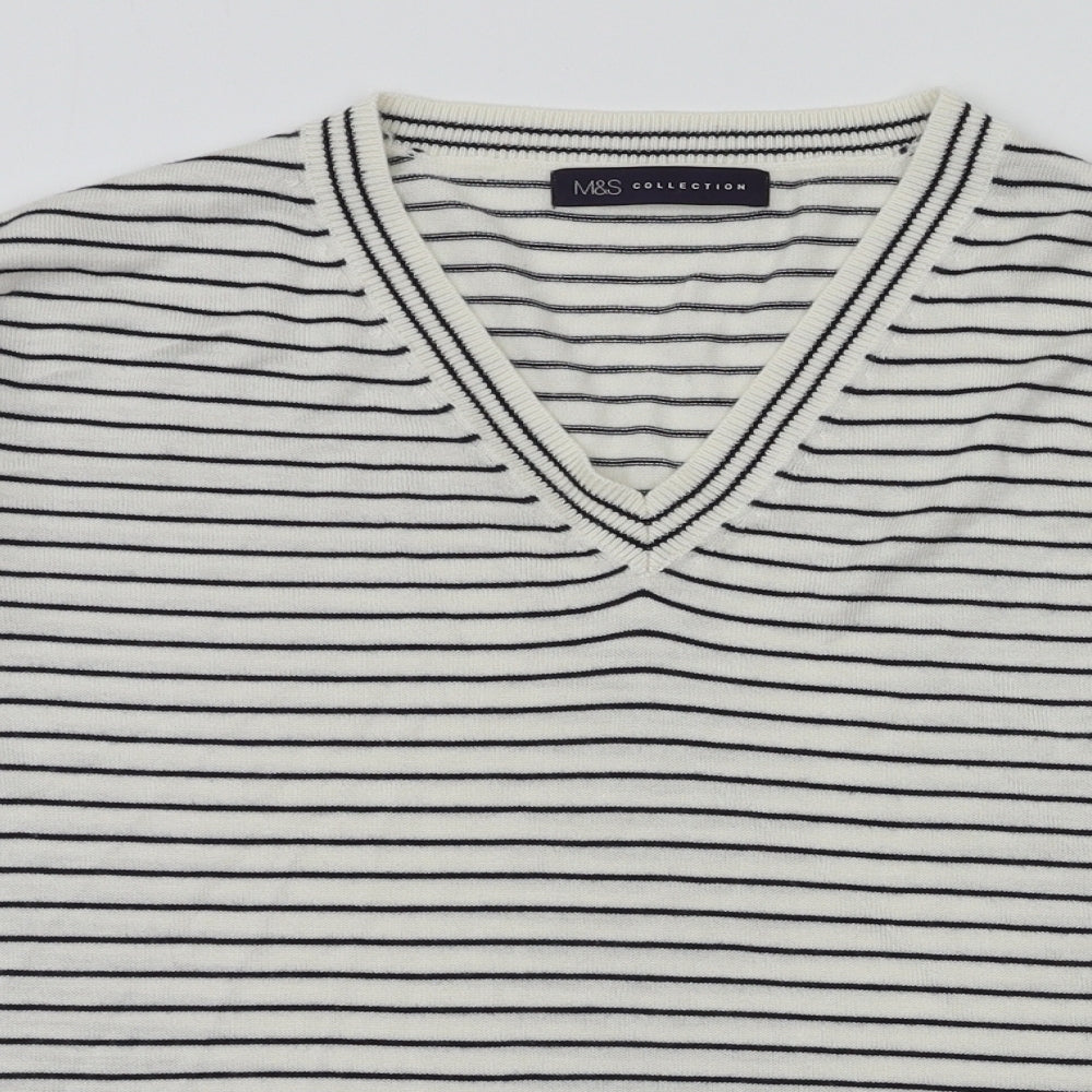 Womens UK Size S M&S White Basic T-Shirt