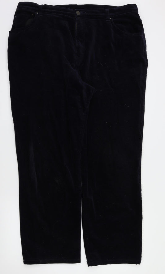 M&S Womens Blue Houndstooth  Trousers  Size 20 L28 in