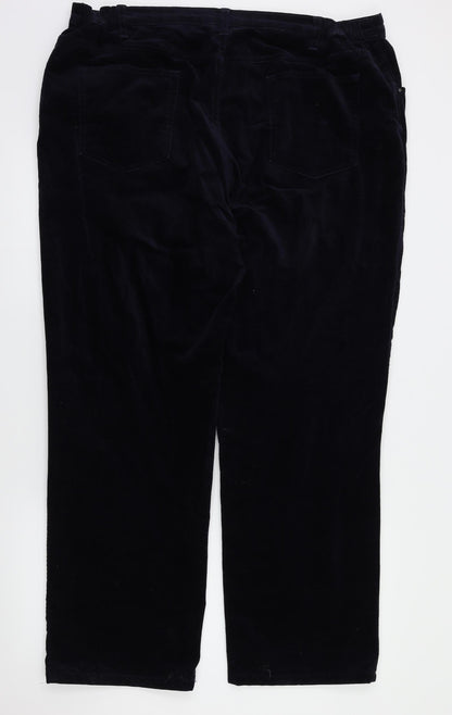 M&S Womens Blue Houndstooth  Trousers  Size 20 L28 in