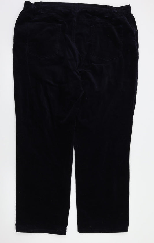 M&S Womens Blue Houndstooth  Trousers  Size 20 L28 in