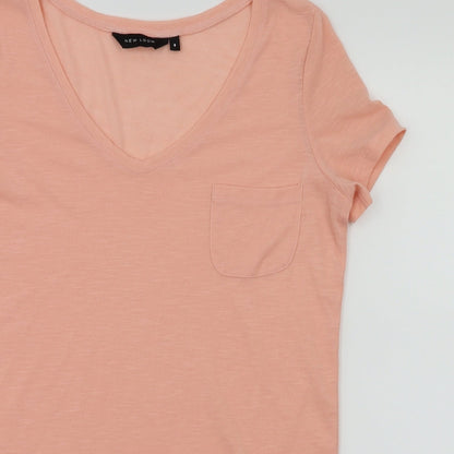 Womens UK Size 8 New Look Orange Basic T-Shirt