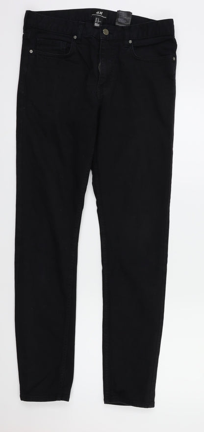 Womens UK Size 30 H&M Regular Fit Skinny Black Jeans