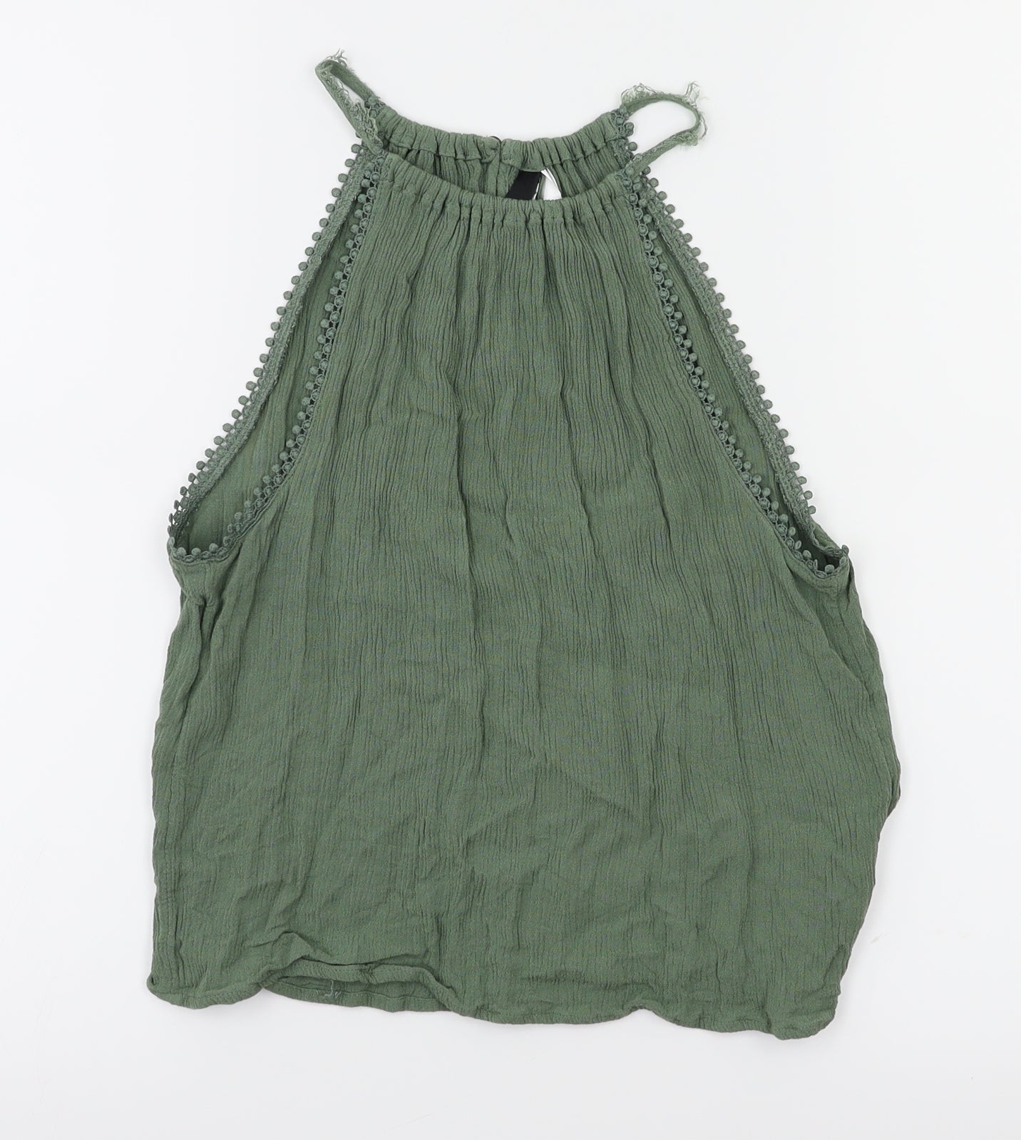 Womens UK Size 8 H&M Green Basic T-Shirt