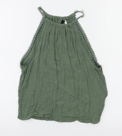 Womens UK Size 8 H&M Green Basic T-Shirt