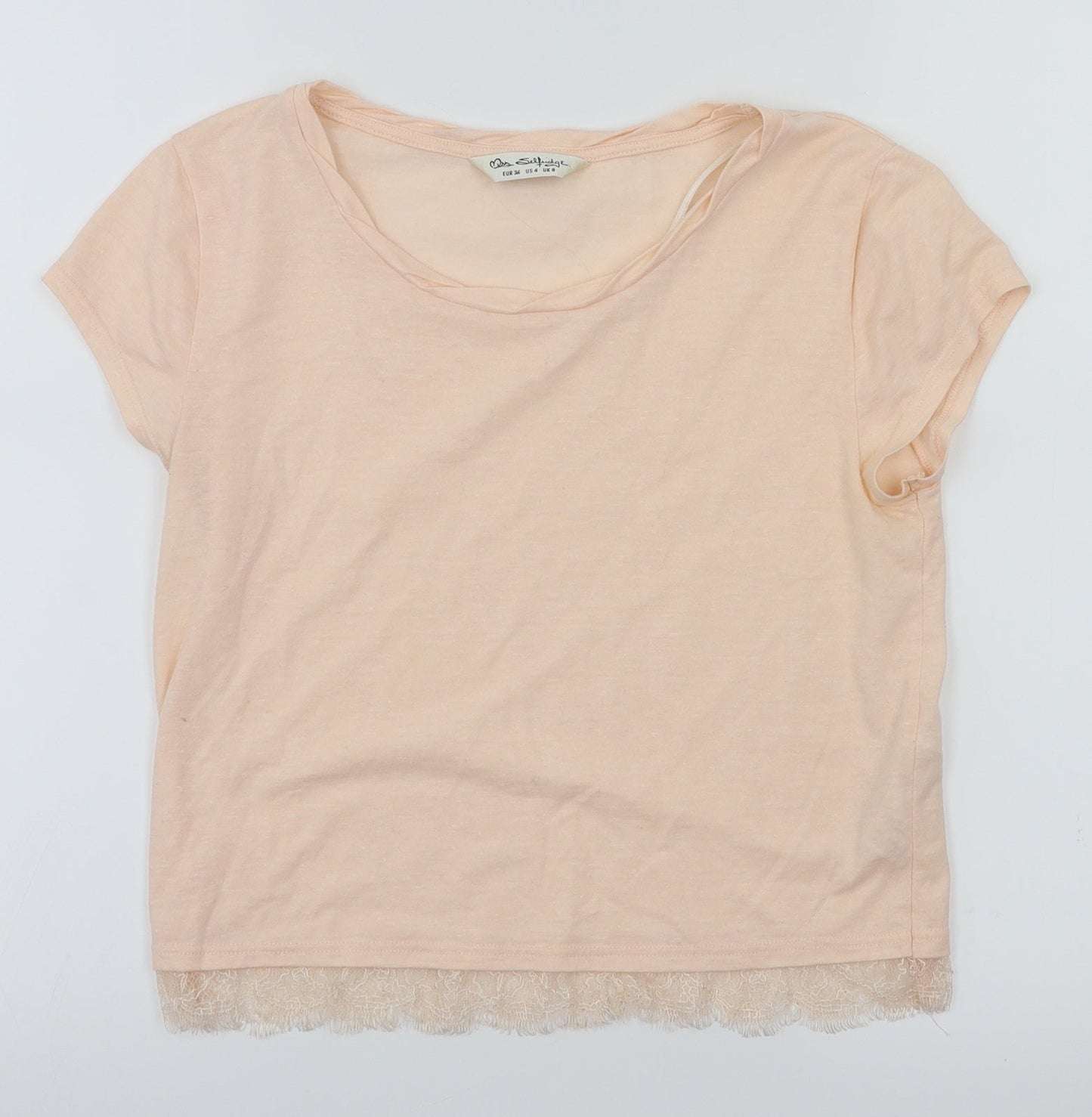 Miss Selfridge Womens Pink   Basic T-Shirt Size 8