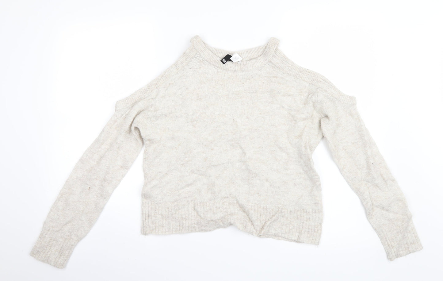 Divided by H&M Womens Ivory  Knit Pullover Jumper Size XS  - Open Shoulders