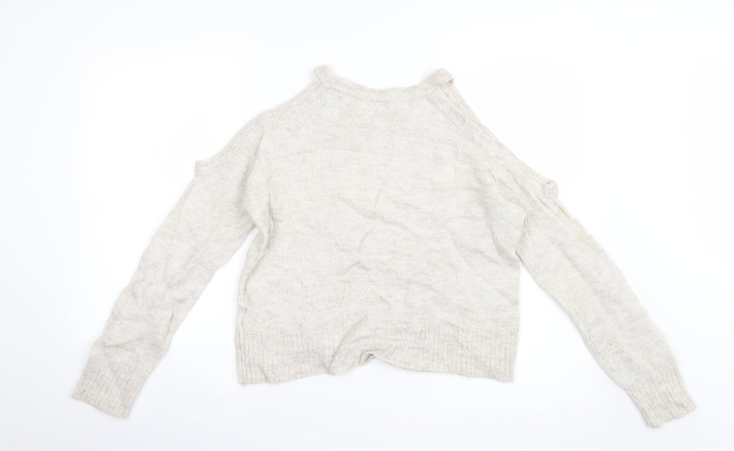 Divided by H&M Womens Ivory  Knit Pullover Jumper Size XS  - Open Shoulders
