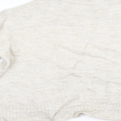 Divided by H&M Womens Ivory  Knit Pullover Jumper Size XS  - Open Shoulders