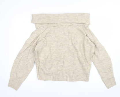 H&M Womens Beige  Knit Pullover Jumper Size XS