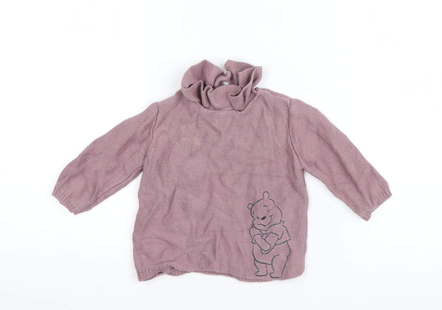 George Girls Purple  Knit Pullover Jumper Size 3-6 Months  - Winnie The Pooh