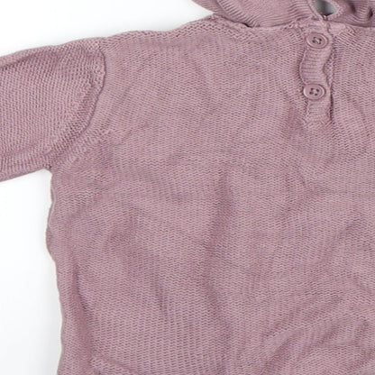 George Girls Purple  Knit Pullover Jumper Size 3-6 Months  - Winnie The Pooh