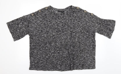 F&F Womens Grey  Knit Pullover Jumper Size 16