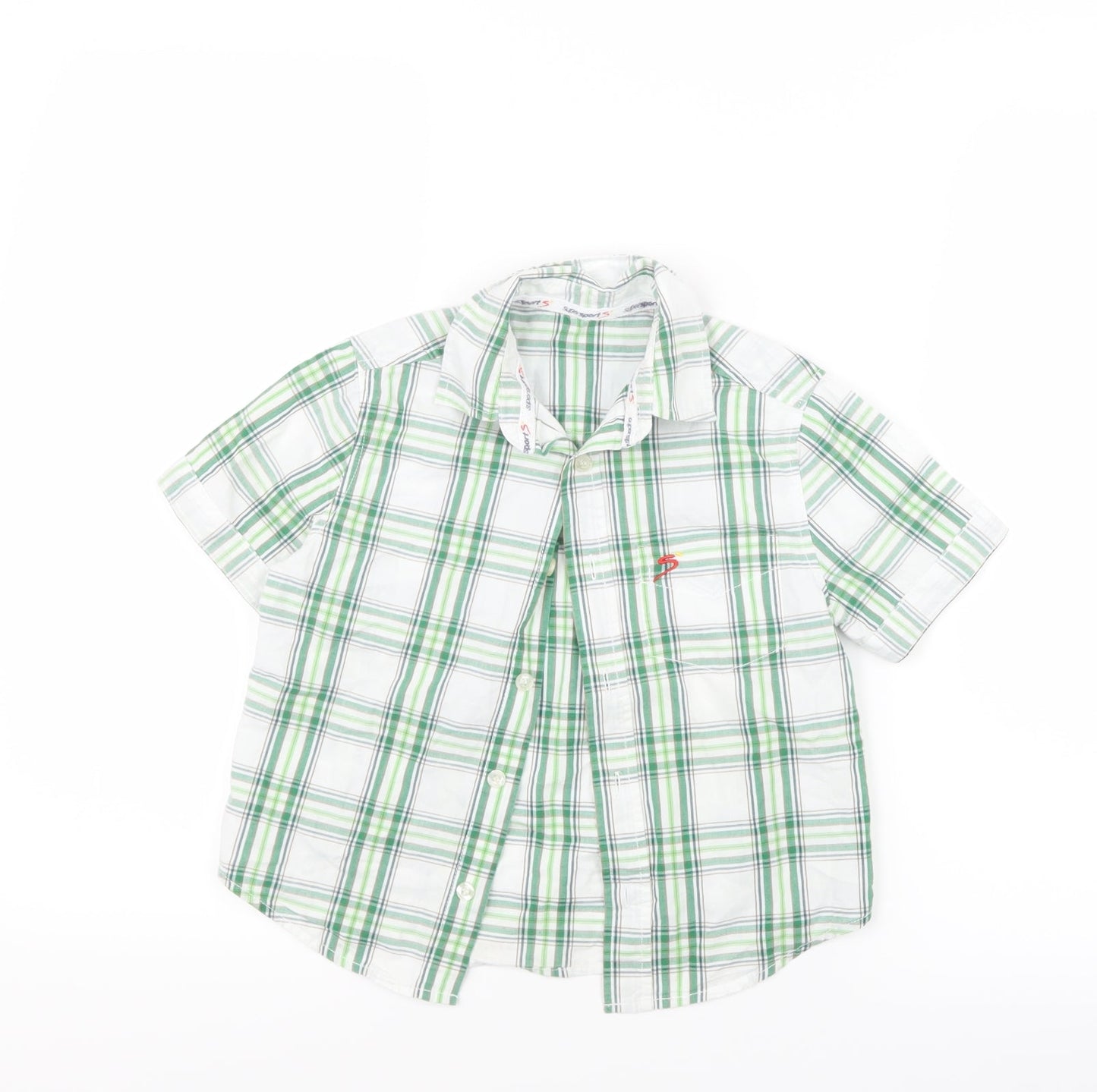 Woolworths Boys Green Check  Basic Button-Up Size 4-5 Years