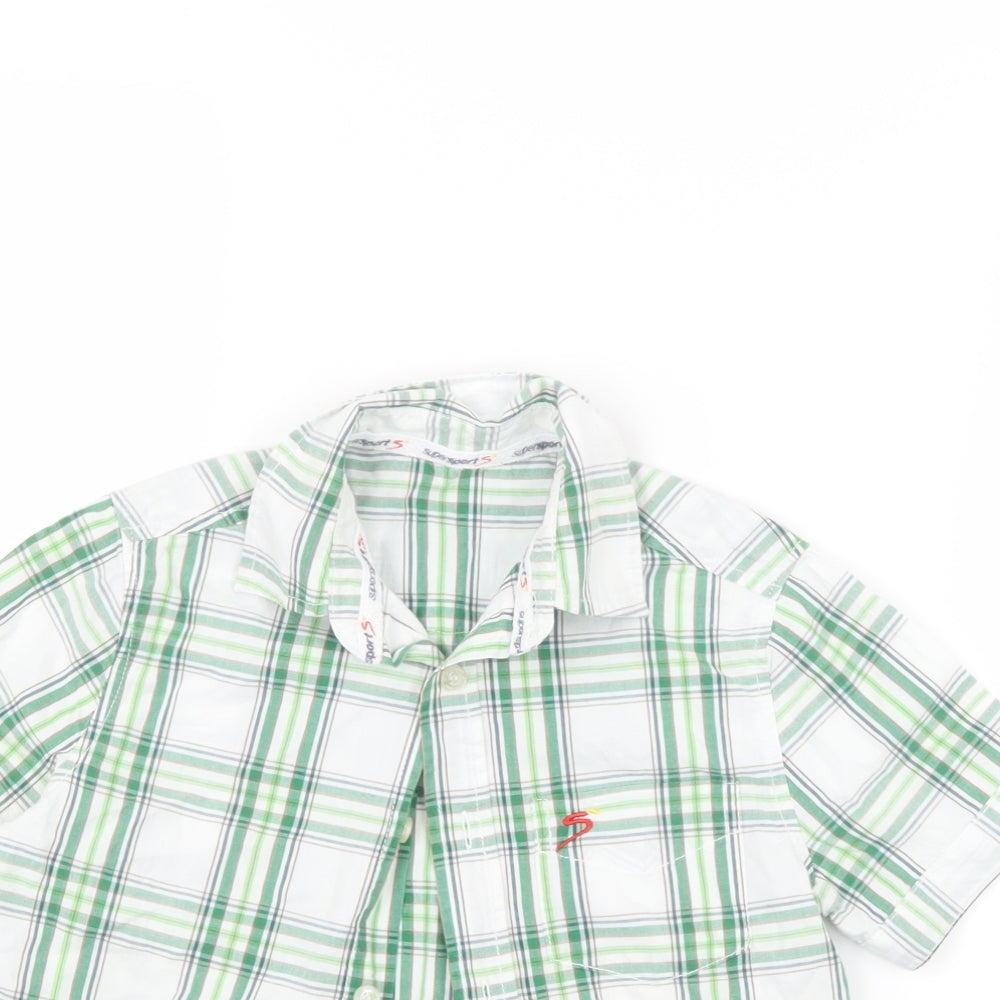 Woolworths Boys Green Check  Basic Button-Up Size 4-5 Years