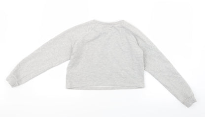 Matalan Girls Grey   Pullover Jumper Size 13 Years  - Cropped