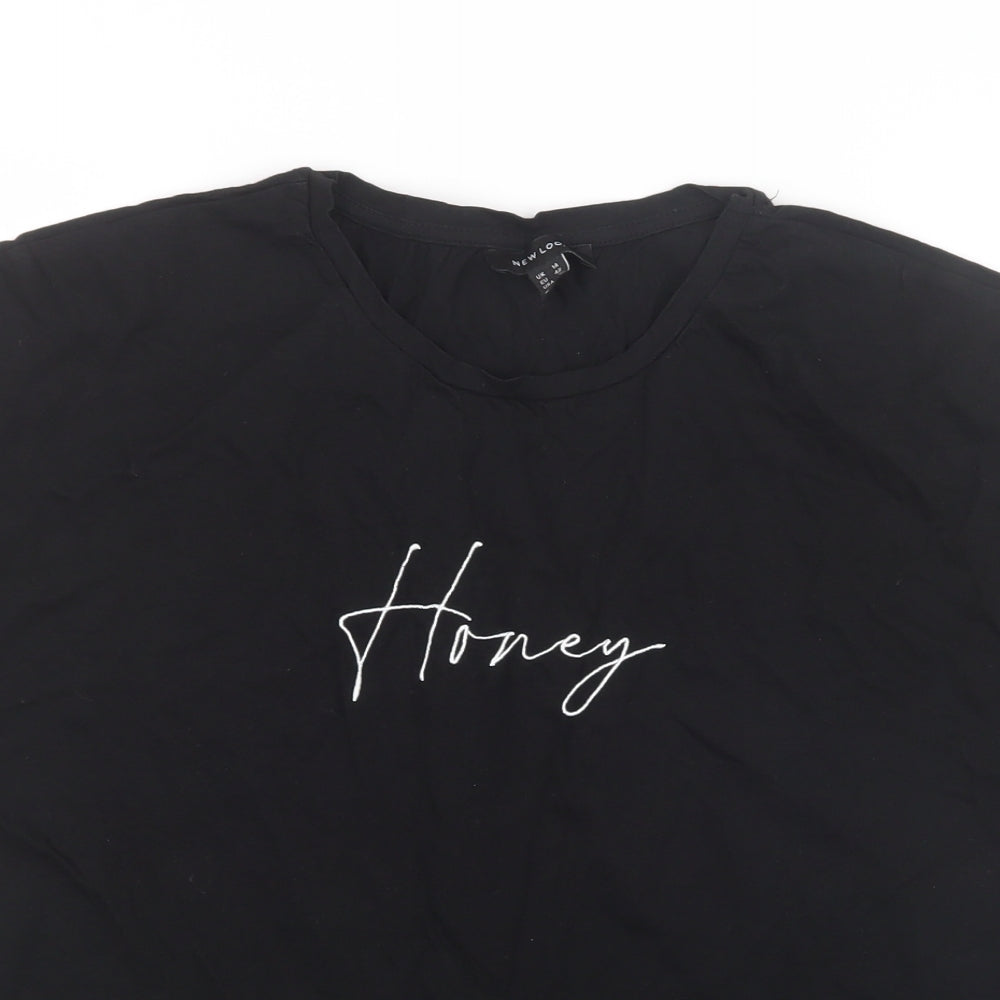 Womens UK Size 14 New Look Black Basic T-Shirt