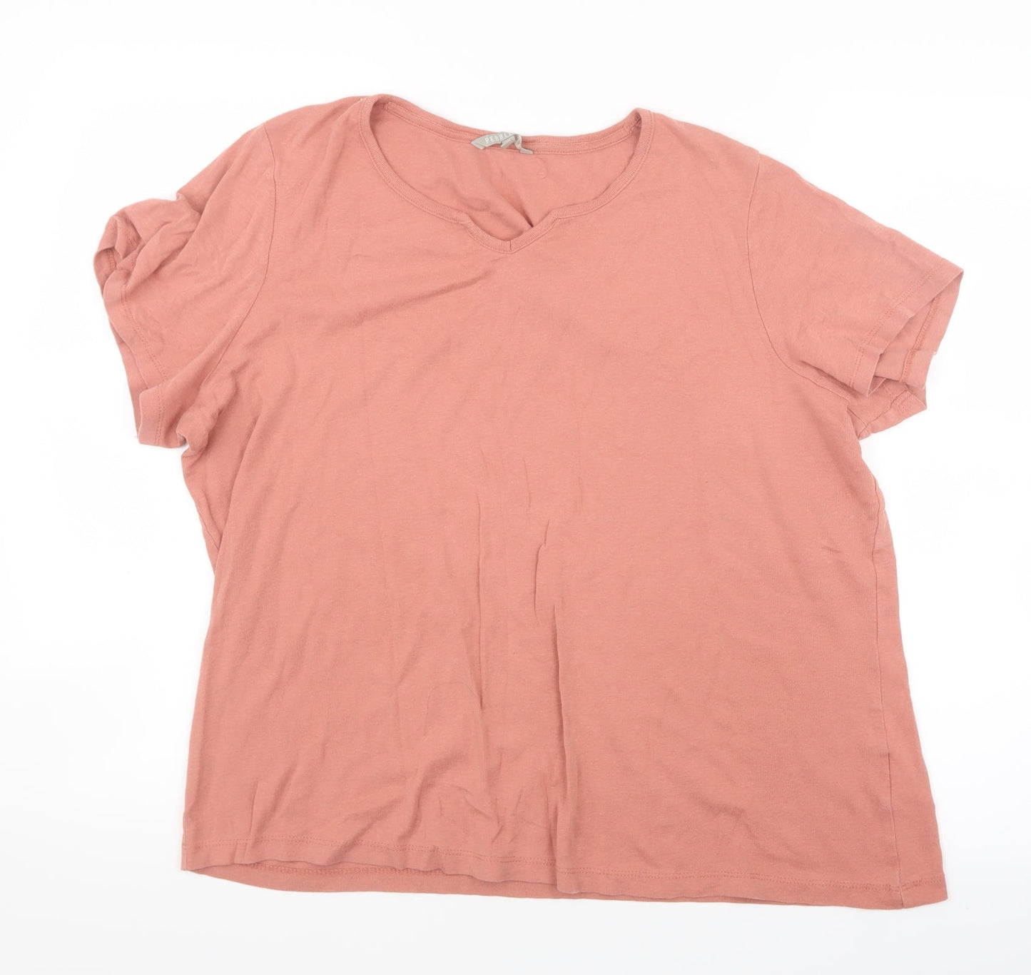 Womens UK Size 22 Pebble Bay Pink Basic T-Shirt