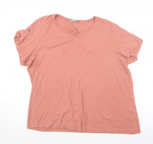 Womens UK Size 22 Pebble Bay Pink Basic T-Shirt