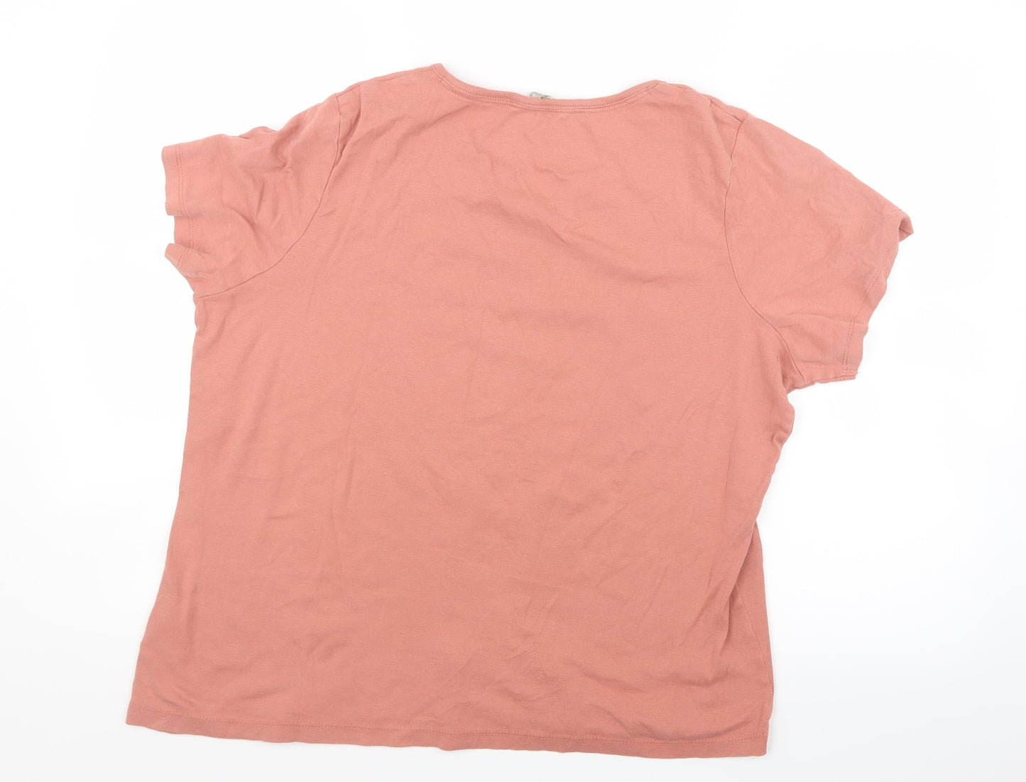 Womens UK Size 22 Pebble Bay Pink Basic T-Shirt