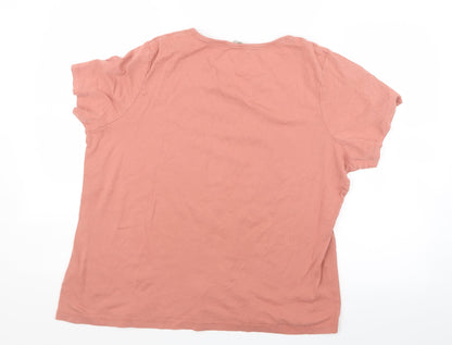 Womens UK Size 22 Pebble Bay Pink Basic T-Shirt