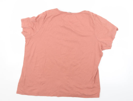 Womens UK Size 22 Pebble Bay Pink Basic T-Shirt