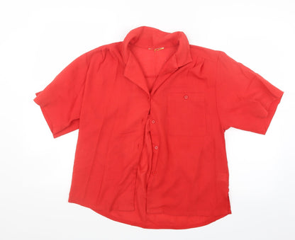 Womens UK Size 12 Preworn Red Basic Button-Up