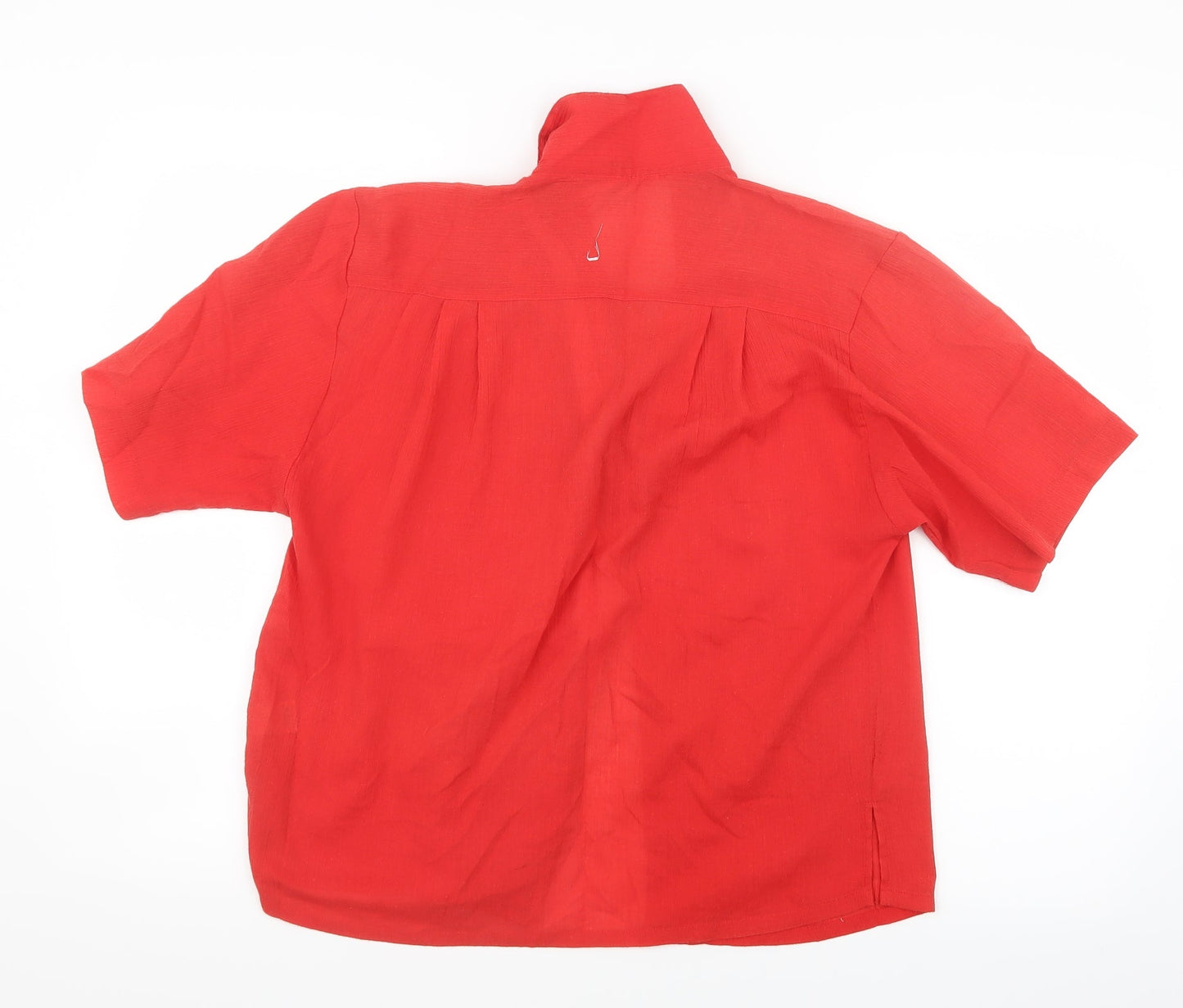Womens UK Size 12 Preworn Red Basic Button-Up