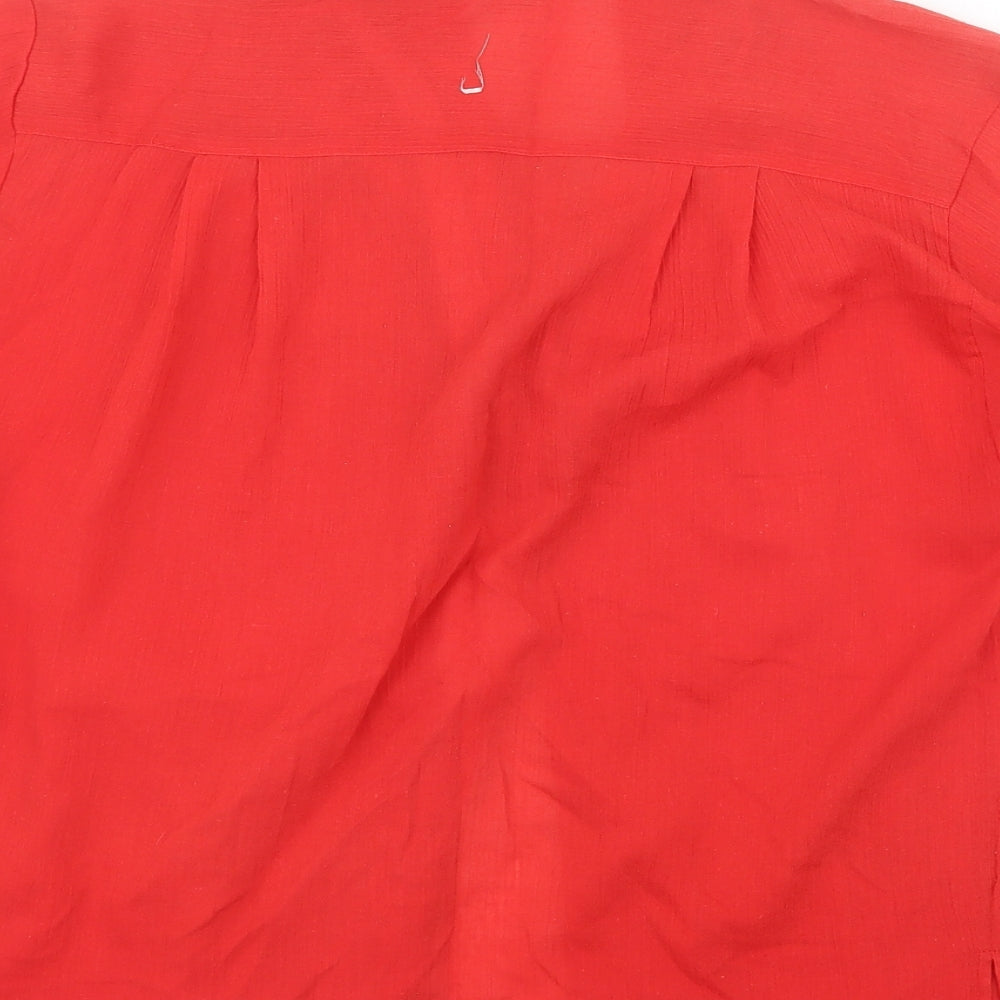 Womens UK Size 12 Preworn Red Basic Button-Up