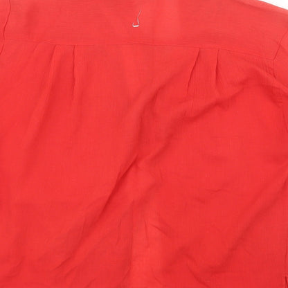 Womens UK Size 12 Preworn Red Basic Button-Up