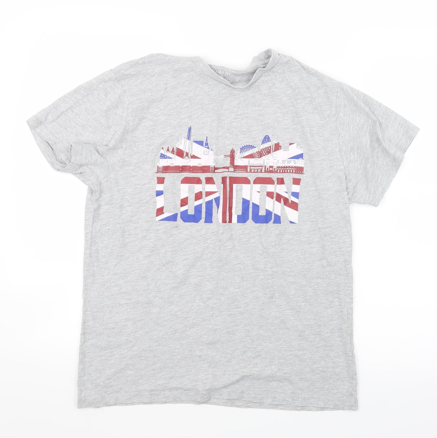 Primark Mens Grey    T-Shirt Size M  - London