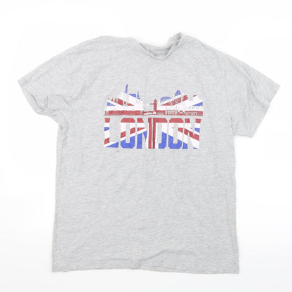 Primark Mens Grey    T-Shirt Size M  - London
