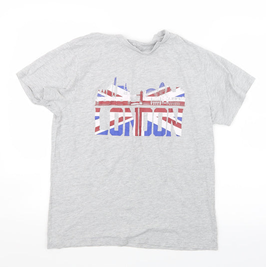 Primark Mens Grey    T-Shirt Size M  - London