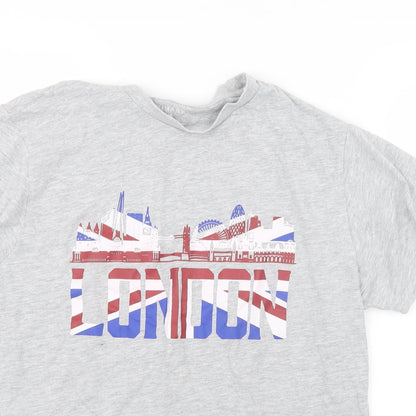 Primark Mens Grey    T-Shirt Size M  - London