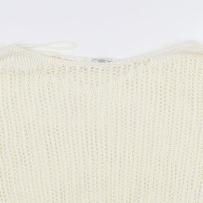 New Look Womens Ivory  Knit Pullover Jumper Size L
