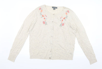 Primark Womens Beige  Knit Cardigan Jumper Size 14