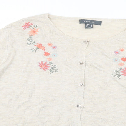 Primark Womens Beige  Knit Cardigan Jumper Size 14